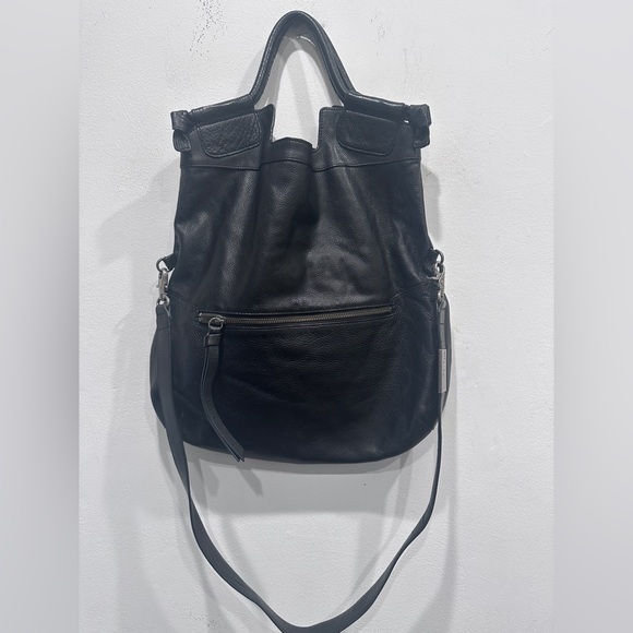 Foley and Corinna large bag hobo handle crossbody brown leather fold over dark - Picture 1 of 16